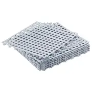Interlocking Floor Tiles 11.8"x11.8" PVC Non-Slip Drainage Tiles 12Pcs Grey