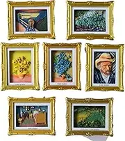 Fridge Refrigerator Magnets Picture Frames, Vintage Style Open the Back Cover and Directly Insert For Photos, Paintings, DIY Specimens, Etc. It Can Placed On the Table,Stuck on Fridge (1, golden)