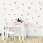 ROFARSO 120 Decals 2.2'' Peach Polka Dots Wall Decals Stickers DIY Removable Peel & Stick Wall Art Decorations Home Decor for Nursery Bedroom Living Room Playing Room (10 Sheets)