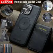 For iPhone 15 14 13 12 11 Pro Max Removable Wallet Case MagSafe Magnetic Cover