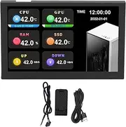 IPS USB Mini Screen 5 Inch HD Resolution Type C Sub Screen PC Data Monitor AIDA64 Compatible (Black)