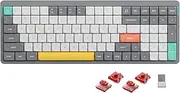 nuphy Air96 V2 Wireless Mechanical Keyboard,100 Keys RGB Backlit Keyboard,Supports Bluetooth 5.1,2.4G and Wired Connection,for PC/Laptop/Windows/Mac -Grey Gateron Cowberry Switch