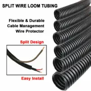 Split Loom Convoluted Tubing Electrical Conduit Home Office Wiring Cover Protect