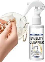 [Generic] Silver Jewelry Cleaner Spray, 120ml Quick Jewelry Cleaner Solution - Instant Tarnish & Silver Polish, Mild & Fast-Acting Jewelry for Brass, Gemstones, Silver