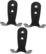 Yardenfun 3pcs Stainless Steel Hook Coat Hanger Towel Hook Purse Hook Pool Cover Holders Above Ground Entryway Hook Pool Pole Holder Double Pool Fence Hooks for Pool Equipment Black