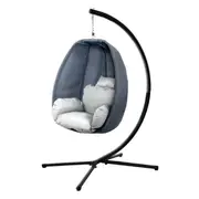 Outdoor Hanging Swing Chair Egg Hammock Rattan Wicker - Grey