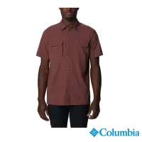 在飛比找Yahoo奇摩購物中心優惠-Columbia 哥倫比亞 男款-男超防潑短袖襯衫-暗紅 U