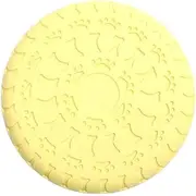 Dog Frisbee Rubber Pet Puppy Safe Exercise Fetch Outdoor Training Toy (Yellow)