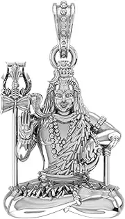 [Samyuktha] Shiv Shankar 925 Pure Sterling Silver God Shiva Pendant for Men & Women Pure Silver Bhagwan Shiv Ji - Only pendent without chain, Sterling Silver, No Gemstone