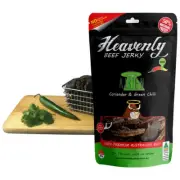 MEDIUM - CORIANDER GREEN ALIEN 100% Premium Aust Dried BEEF JERKY - 85g 100g 1kg