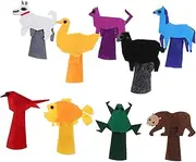 Wide Range Felt Animal Hand Puppets 9pcs Set for Toddlers Boys and Girls and Family Soft Finger Puppets for Creative Play