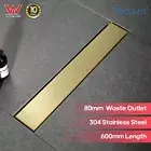 Decaura Bathroom Shower Drain Grate Floor Waste Tile Insert Brushed Gold 600mm