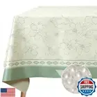 FAVE Rectangle Tablecloth Leather Table Cloth for Kitchen Dining Floral Water
