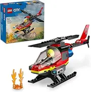 LEGO City Fire Rescue Helicopter Toy for 5+ Year Old Boys & Girls, Kids' Toy Vehicle Building Set with a Firefighter Minifigure, Educational Learning Toys for Imaginative Play 60411