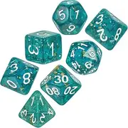 Vaguelly Acrylic Polyhedral Dices 7pcs Set Clear Dice for Board Games Party Games