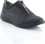 [Bzees] Women's Take It Easy Sneaker, Black Shimmer, 11, Black Shimmer Fabric, 11
