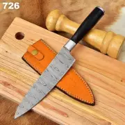 VK2092 Custom Handmade Damascus Steel Big Chef Kitchen Knife Micarta Handle