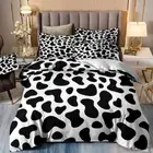 Black Cow Floral Doona Duvet Quilt Cover Set Single Double Queen King Pillowcase