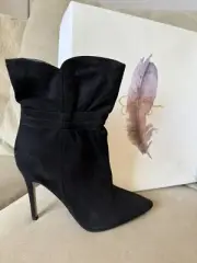 $139 Jessica Simpson Lynford Heels Boots Booties Pointed Toe Black NEW Size 7