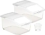 Générique Rice Bucket, 2 x Airtight Rice Box with Pulleys, Food Storage Container with Sealed Lids, Pantry Organizer 15.35 x 9.45 x 6.89 inches for Household, Gardening, Laundry
