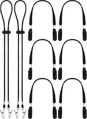[Syhood] Black Adjustable Hat Strap Clips - Windproof Cap Retainers With Cord Locks for Sports - Anti-Lost
