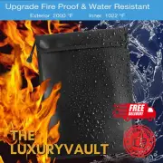 2000℉ Fire Proof money Bag Big 12 x 9.5 Document Pouch Waterproof Safe Cash Lock