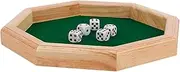 Dice Tray - Dice Rolling Tray, Octagonal Wooden Dice Mat | Rolling Tray, Dice Rolling Box, 4,13x4,13x1.1 pu Portable Dice Trays for Family Gatherings