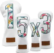[BAIRBRE] Golf Club Covers Driver Covers Fairway Wood Headcover Hybrid Cover Leather Mallet Putter Covers Blade Headcovers Golf Head Covers for Most Brand