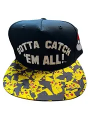 Kids YOUTH sized POKEMON Black yellow Anime Card game Hat Cap 2018 Snap NWT