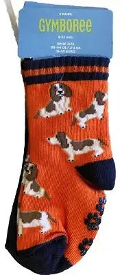 GYMBOREE Cocker Beagle Sock Set DOGS TWO PAIR Dogs 6 -12 Months