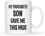 Funny Son Birthday Gifts from Father Mother Favourite Child Mug 11Oz, My Favourite Son Give Me This Mug for Dad and Mum