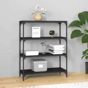 Book Cabinet Black 80X33X100 Cm Engineered Wood And Steel