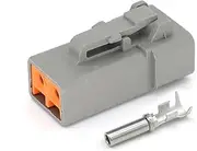 DTP06-2S Gray 2Pin Auto Connector Waterproof Male Female Head/Terminal Wiring Harness Plug Socket(Female set)