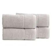 4PK Renee Taylor Cambridge 650GSM Textured 160x80cm Bath Sheet Pumice Stone
