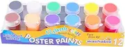 Vaguelly Art Craft Kit for Boys and Girls 13pcs Flat Paint Brush Set Finger Painting Pigment 12 Colors Washable Painting Kit