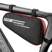 Bike Bicycle Triangle Bag Bike Storage Bag Bicycle Frame Pouch Bag Red Black