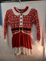Well Worn Holiday Sweater Christmas Pullover Long Sleeves Medium (7-8) Red Dress