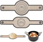 2 Pack Silicone Bread Sling Oval and Round for Dutch Oven, Non-Stick Reusable Silicone Baking Mat with Long Handles for Sourdough Bread