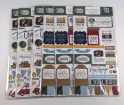 Echo Park Paper Chipboard Lot - Let's Go Travel - 6 Sheets 6 x 13 Chipboard
