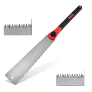 Double-Sided SK5 Steel Hand Saw TPR Handle Straight Timber Saw Rapid Cutting Replaceable Blade Durable and Comfortable G