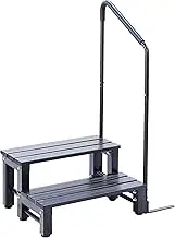 Living Out Aluminum Step Stand with Handrail 2 Tiers