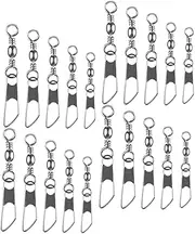BESPORTBLE 50Pcs Fishing Swivels Connector Kit Fishhook Connectors for Tackle Flexible Rotation Design for Freshwater Saltwater Fishing