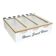 French Country Cafe Home Sweet Home Cutlery Box Wooden Holder