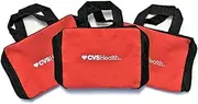 Red and Black First Aid Bags - Build Personal First Aid Kit, Zippered Pouches, Labeled Net Pockets, Pack of 3 Bags