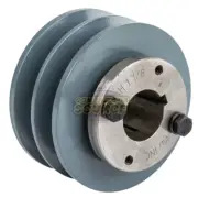 Cast Iron 3.75" Dual Groove Pulley Belt B Section 5L with 1-1/8" Sheave Bushing