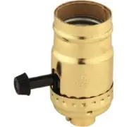 (30)-Leviton Turn-Knob Medium Base Brass Lamp Socket R50-10083-16
