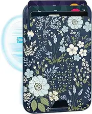 uCOLOR Upgraded Magnetic Cell Phone Wallet - Compatible with MagSafe for iPhone 16/15/14/13/12 Series, Leather Magnetic Phone Wallet, Blue Daisy, Floral