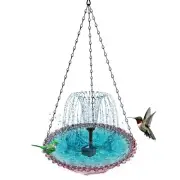 Hanging Bird Bath with Solar Fountain Solar Bird Bath Fountains Hanging5754