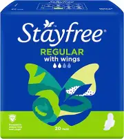 Stayfree Regular Pads with Wings 20 Pack Size Name:1 Count (Pack Of 1)