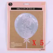 5 PINK CONFETTI BALLOONS ON STICK BOW CAKE TOPPER 5" BIRTHDAY PARTY BABY SHOWER